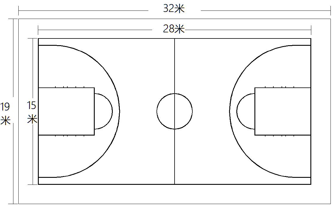 室外标准篮球场灯光布置方式四杆六杆八杆