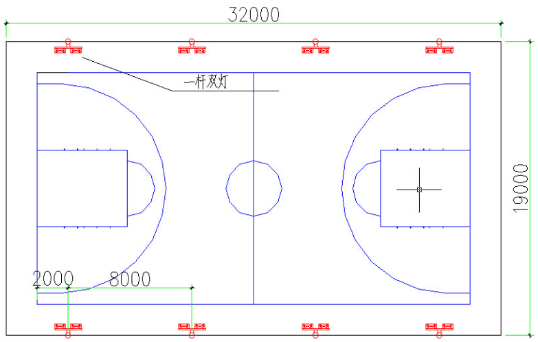 四种不同要求的篮球场照明设计方案